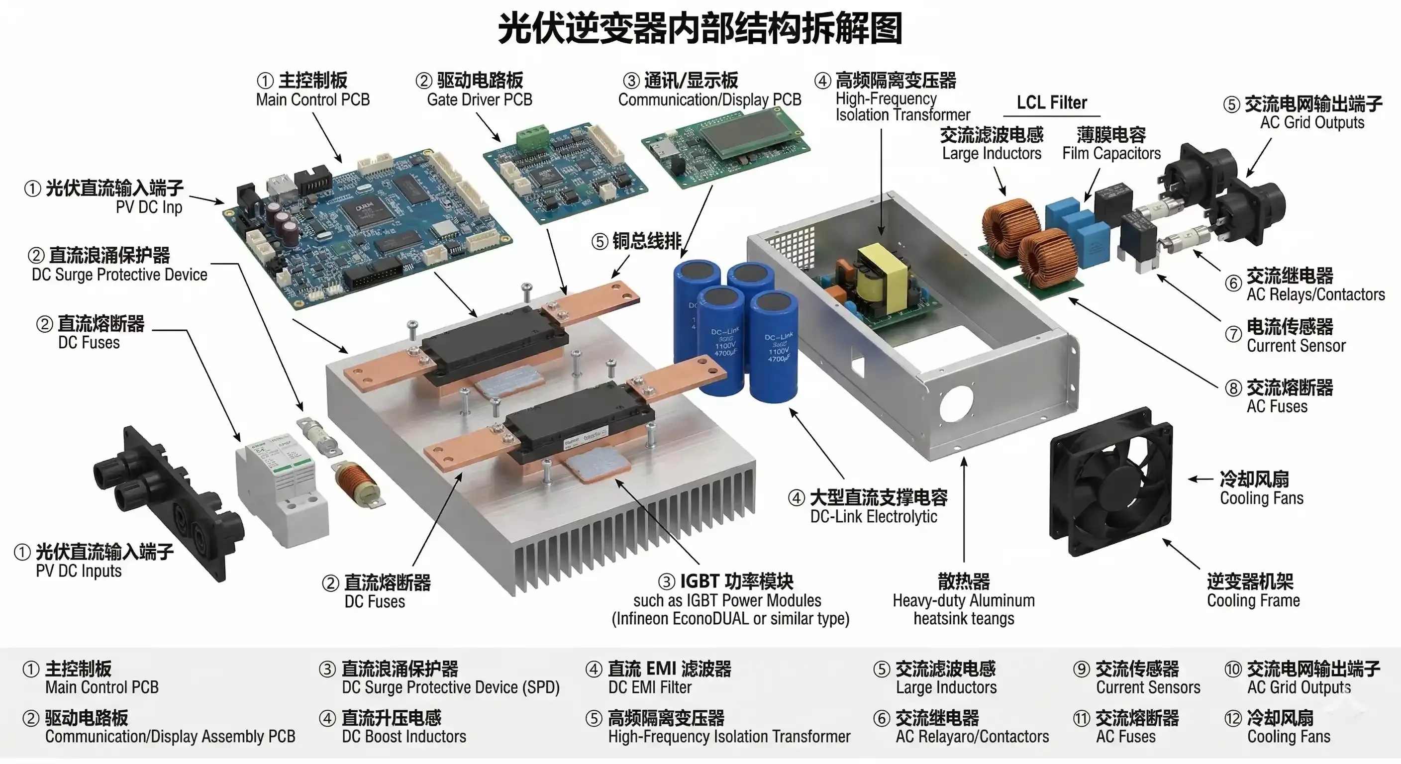 光伏逆变器内部结构拆解图-山西英特丽电子科技